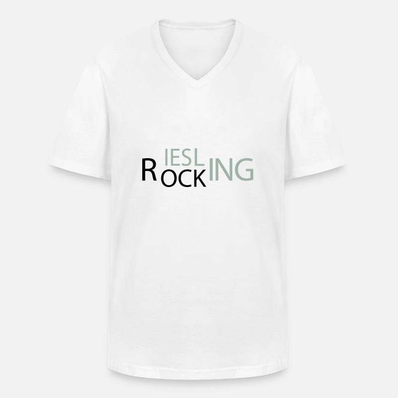 Rocking Riesling - Männer-T-Shirt mit V-Ausschnitt - Weiß