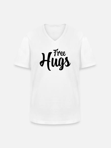 Free hugs - Men's V-Neck T-Shirt - white