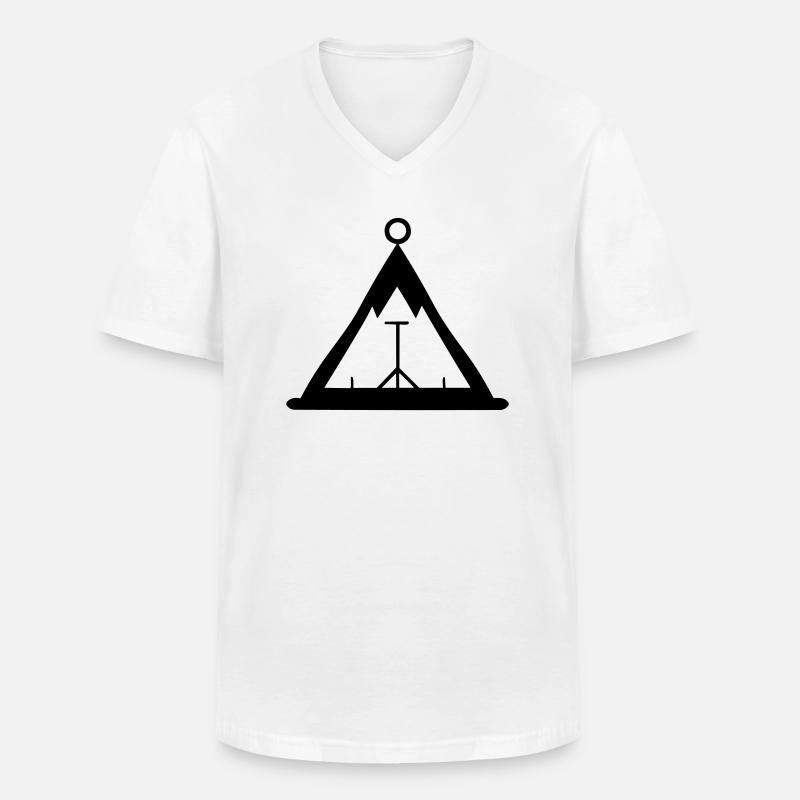 Campingzelt - Männer-T-Shirt mit V-Ausschnitt - Weiß