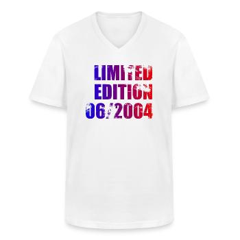 20th Anniversary Limited Edition 06/2004 - Men's V-Neck T-Shirt - white - Front - AI Model Male 185 light (185cm)