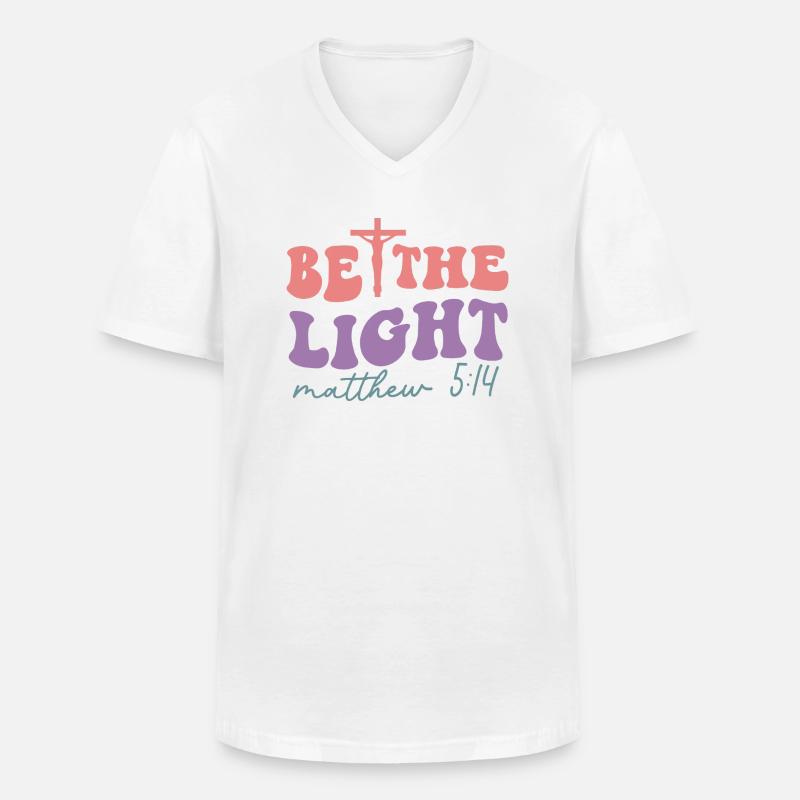 Sei das Licht - Männer-T-Shirt mit V-Ausschnitt - Weiß