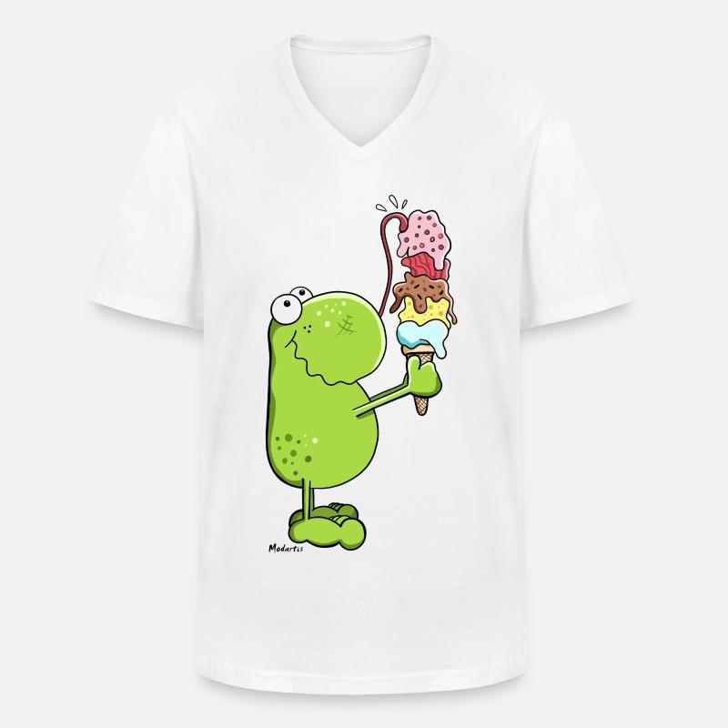 Frosch mit Eis - Männer-T-Shirt mit V-Ausschnitt - Weiß