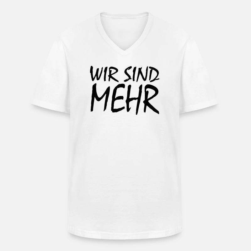WIR SIND MEHR - Männer-T-Shirt mit V-Ausschnitt - Weiß