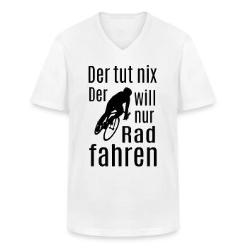Fahradfahren Fahrradtour Fahrradfahrer Radfahrer - Männer-T-Shirt mit V-Ausschnitt - Weiß - Vorne - AI Model Male 185 light (185cm)
