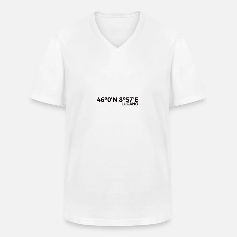 Lugano coordinates - Men's V-Neck T-Shirt - white