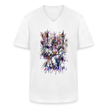 abstrakt kunst - Männer-T-Shirt mit V-Ausschnitt - Weiß - Vorne - AI Model Male 185 light (185cm)