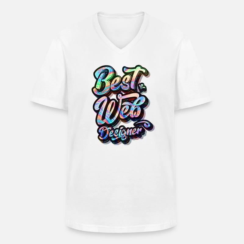 Best Web Designer - Männer-T-Shirt mit V-Ausschnitt - Weiß
