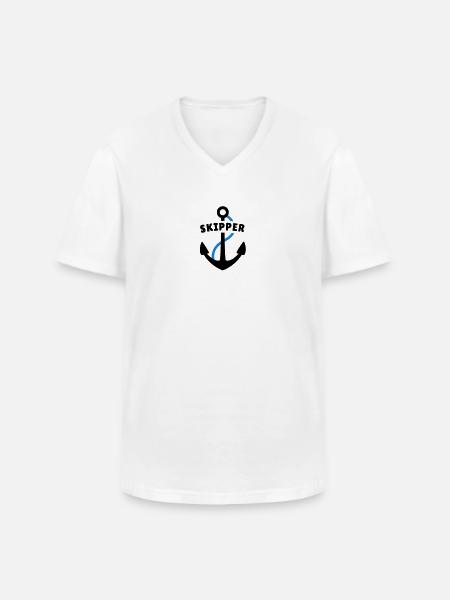 Skipper - Männer-T-Shirt mit V-Ausschnitt - Weiß