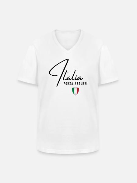 Italian flag, Italian pride - Men's V-Neck T-Shirt - white