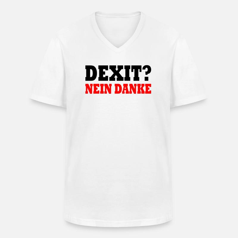 Dexit nein danke - Männer-T-Shirt mit V-Ausschnitt - Weiß