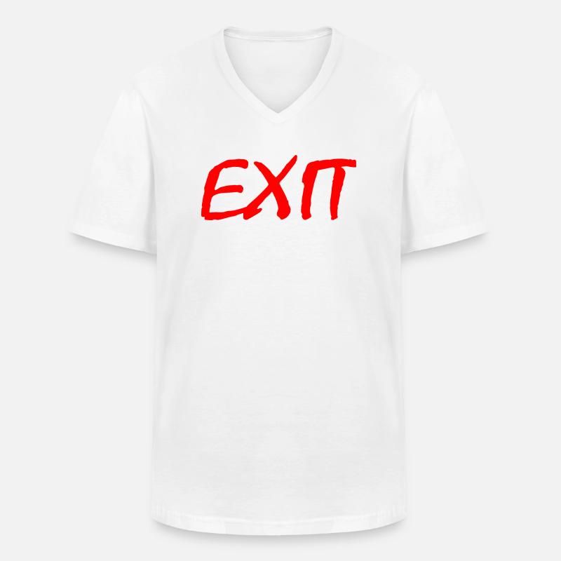 Exit - Männer-T-Shirt mit V-Ausschnitt - Weiß