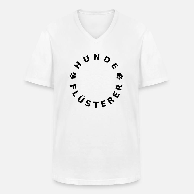 Hundeflüsterer 1C - Männer-T-Shirt mit V-Ausschnitt - Weiß