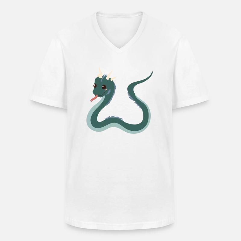 Basilisk - Männer-T-Shirt mit V-Ausschnitt - Weiß