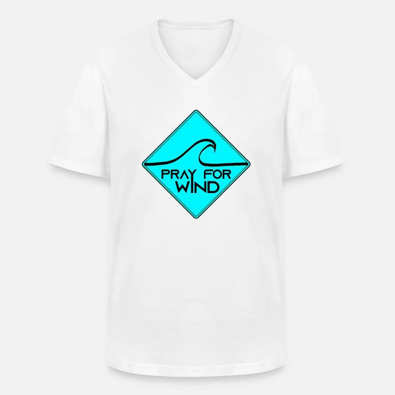 Pray for wind - Männer-T-Shirt mit V-Ausschnitt - Weiß