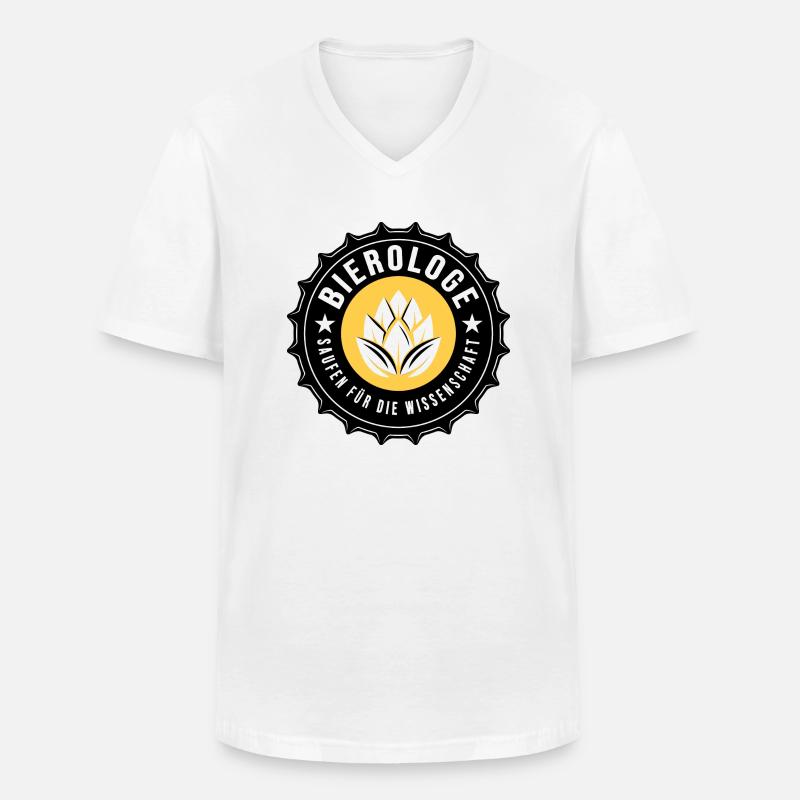 bier biergarten trinkspruch bierologe - Männer-T-Shirt mit V-Ausschnitt - Weiß