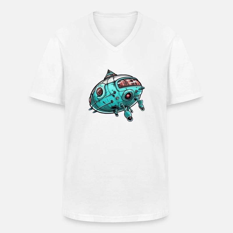 Alien Encounter - Männer-T-Shirt mit V-Ausschnitt - Weiß