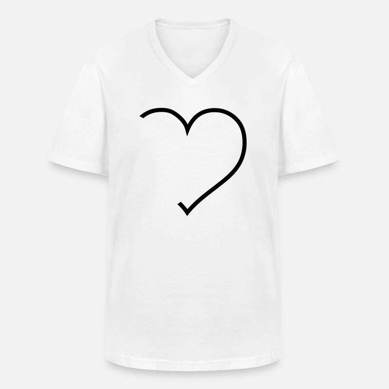 Ein modernes Herz - Männer-T-Shirt mit V-Ausschnitt - Weiß