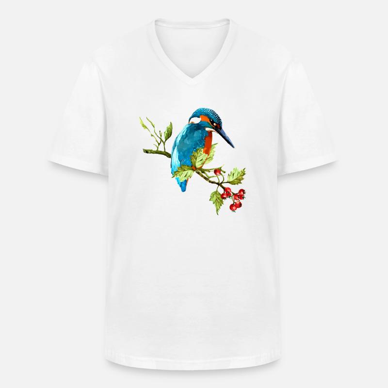 Bunter Vogel - Männer-T-Shirt mit V-Ausschnitt - Weiß