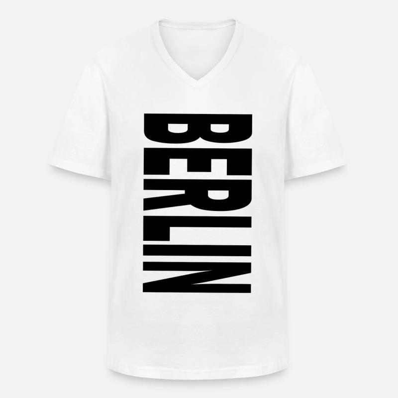 BERLIN - Männer-T-Shirt mit V-Ausschnitt - Weiß