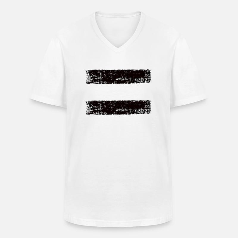 2x Banner schwarz - Männer-T-Shirt mit V-Ausschnitt - Weiß