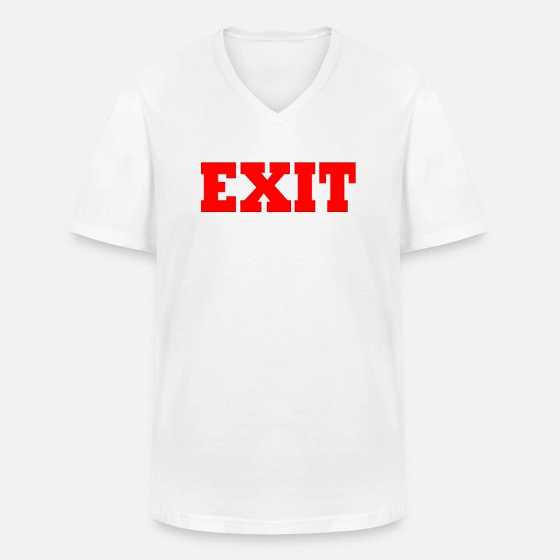 Exit - Männer-T-Shirt mit V-Ausschnitt - Weiß
