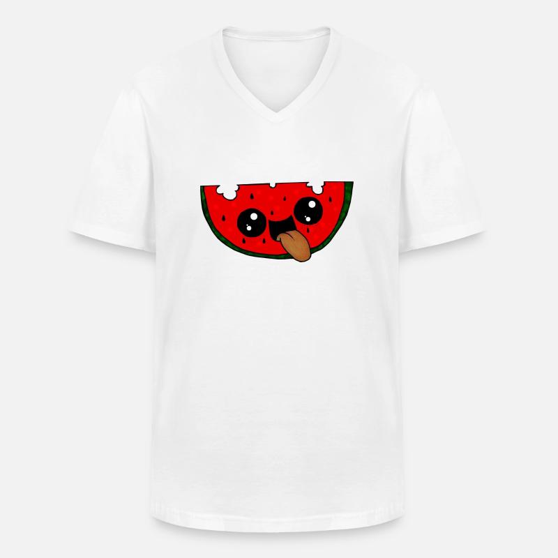 Wassermelone - Männer-T-Shirt mit V-Ausschnitt - Weiß