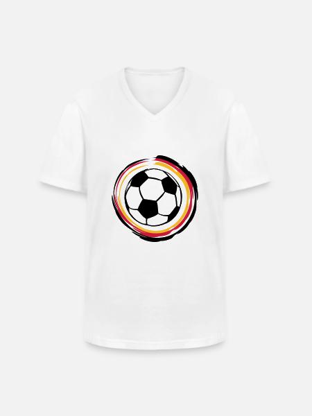 Fussball (Deutschland) - Männer-T-Shirt mit V-Ausschnitt - Weiß