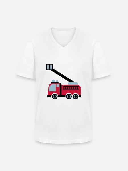 Fire engine - Men's V-Neck T-Shirt - white