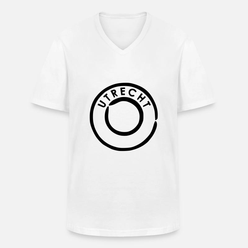 Utrecht - Männer-T-Shirt mit V-Ausschnitt - Weiß