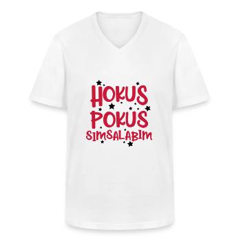 Hokus Pokus SImsalabim Zauberer - Männer-T-Shirt mit V-Ausschnitt - Weiß - Vorne - AI Model Male 185 light (185cm)