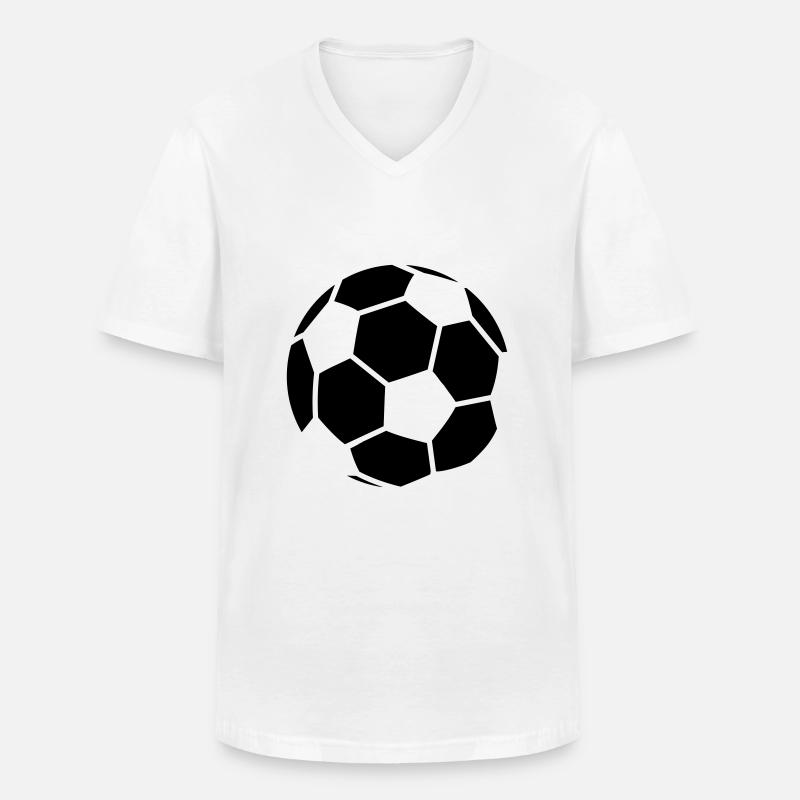 Soccer Pattern - Männer-T-Shirt mit V-Ausschnitt - Weiß