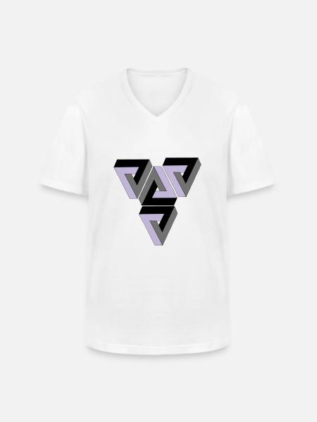 Penrose Triangle - T-shirt col V Homme - blanc