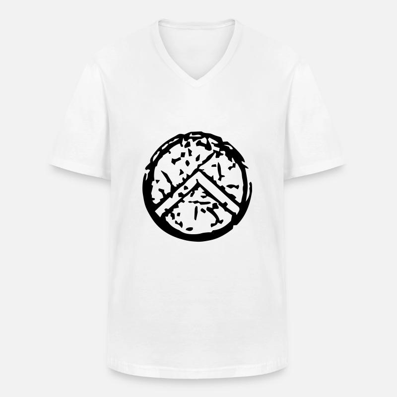 spartan_shield - Männer-T-Shirt mit V-Ausschnitt - Weiß