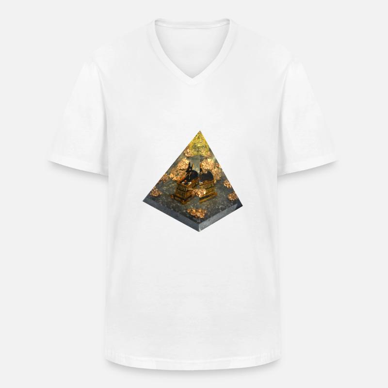 Anubis/ Podenco :-) Pyramide - Männer-T-Shirt mit V-Ausschnitt - Weiß
