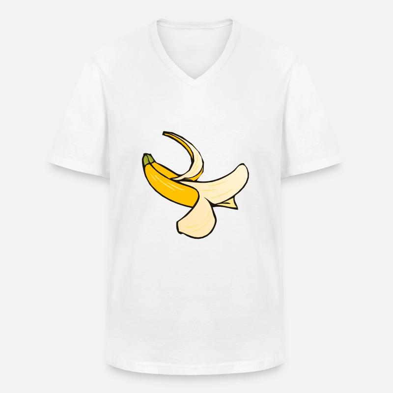 Banane 1 A - Männer-T-Shirt mit V-Ausschnitt - Weiß
