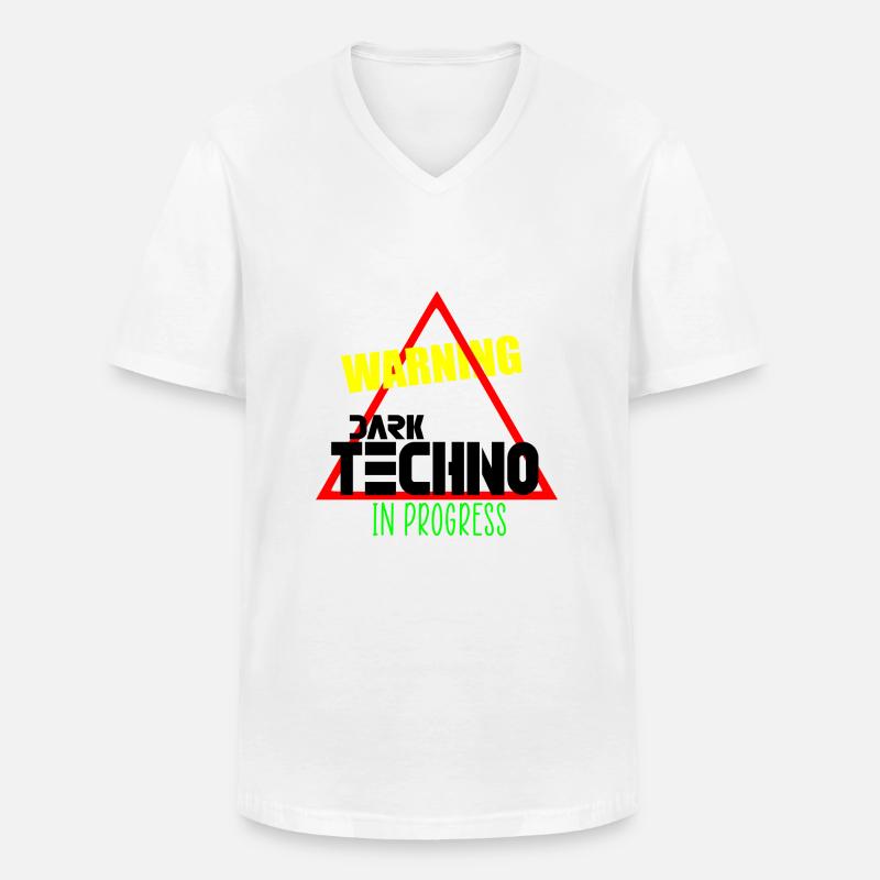 Düsterer Techno in Arbeit - Männer-T-Shirt mit V-Ausschnitt - Weiß
