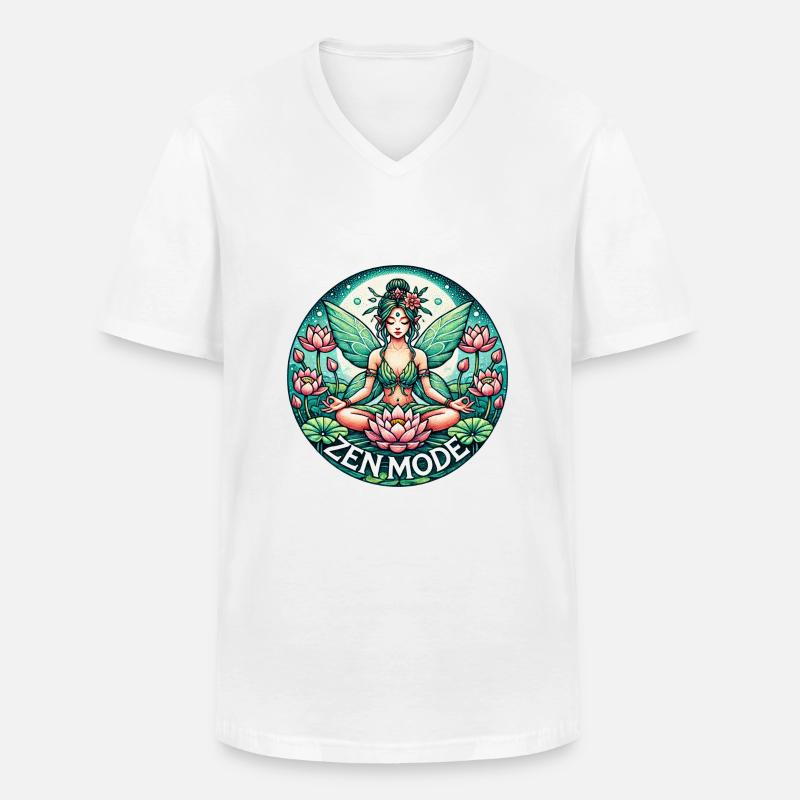 Zen-Modus Fee - Männer-T-Shirt mit V-Ausschnitt - Weiß