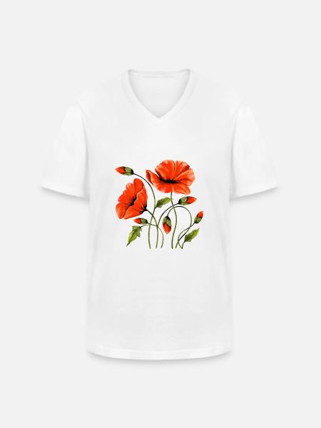 Blumen - Männer-T-Shirt mit V-Ausschnitt - Weiß