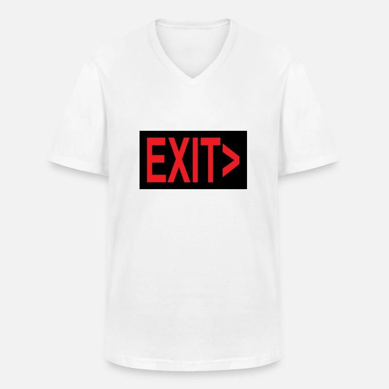 Exit / Exit / Emergency Exit - Men's V-Neck T-Shirt - white