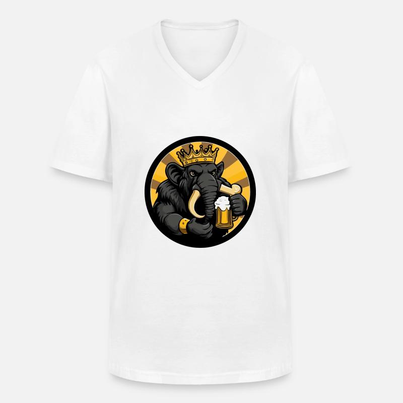 Mammut Bier Comic - Männer-T-Shirt mit V-Ausschnitt - Weiß