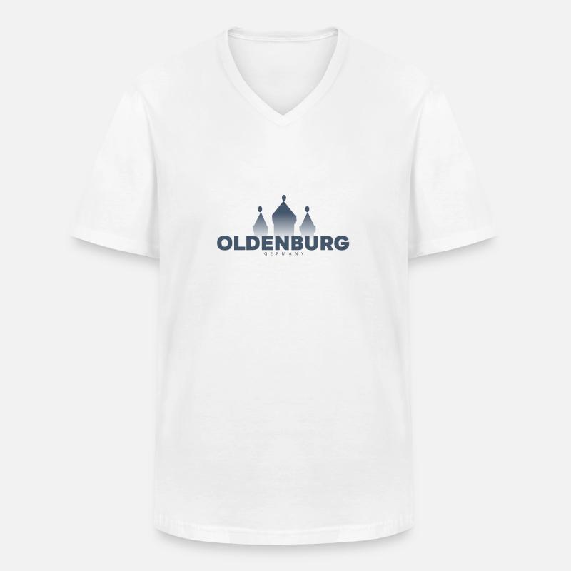 Oldenburg - Männer-T-Shirt mit V-Ausschnitt - Weiß