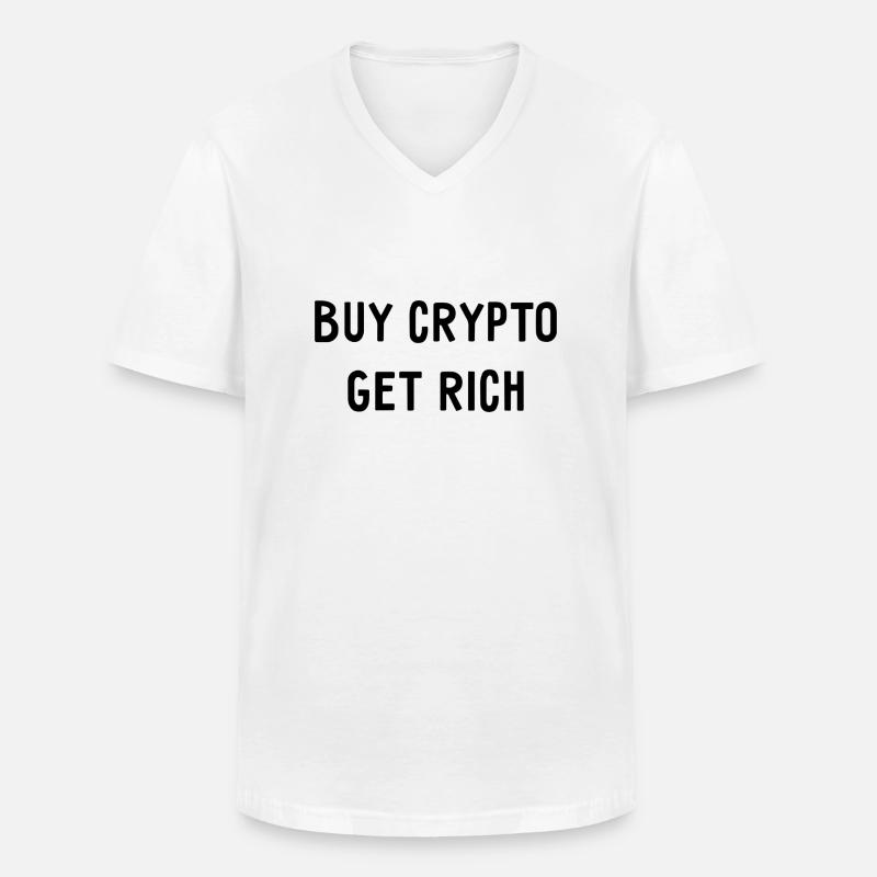 Crypto rich - Männer-T-Shirt mit V-Ausschnitt - Weiß