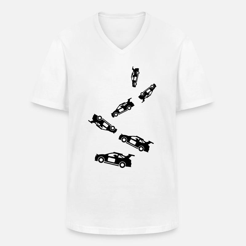 Auto Rennfahrer - Männer-T-Shirt mit V-Ausschnitt - Weiß