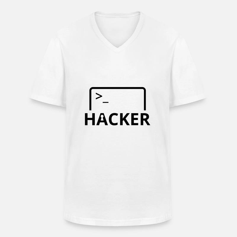 Hacker computer scientist computer programmer - Men's V-Neck T-Shirt - white