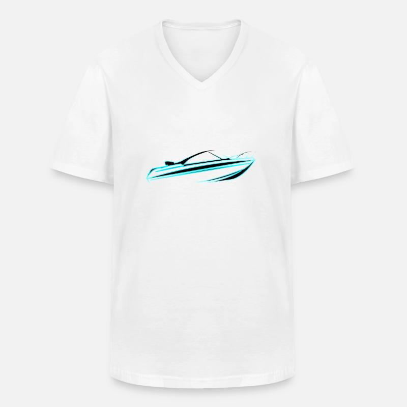 Motorboot Quicksilver 485 SC - Männer-T-Shirt mit V-Ausschnitt - Weiß