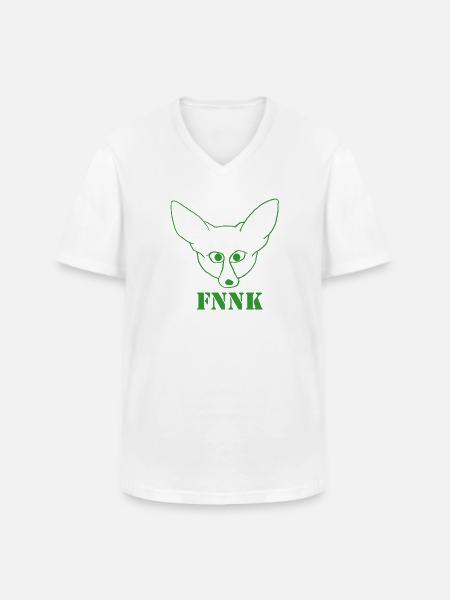 FNNK green - Men's V-Neck T-Shirt - white