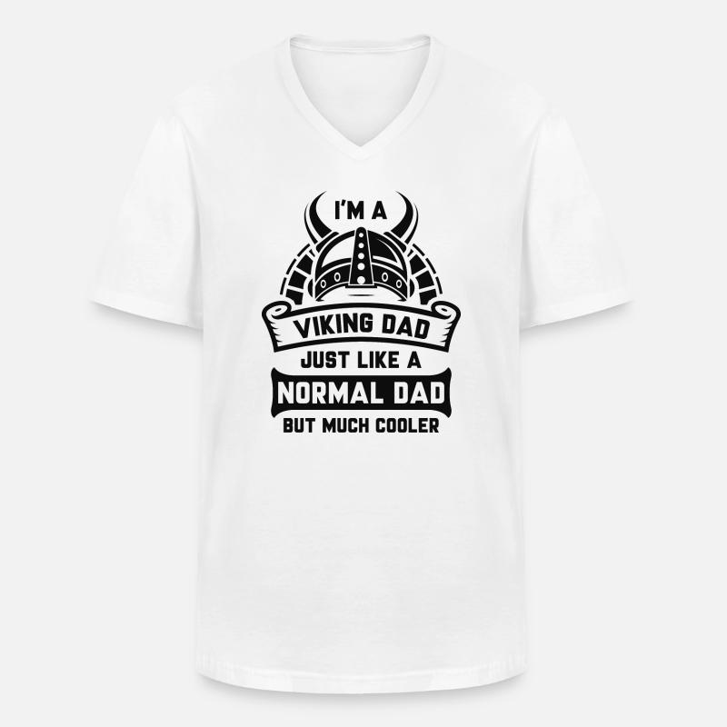 Ich bin ein Wikinger-Papa - Männer-T-Shirt mit V-Ausschnitt - Weiß