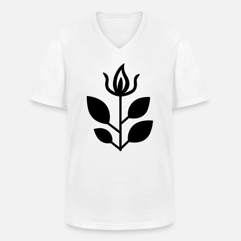 Blume - Männer-T-Shirt mit V-Ausschnitt - Weiß