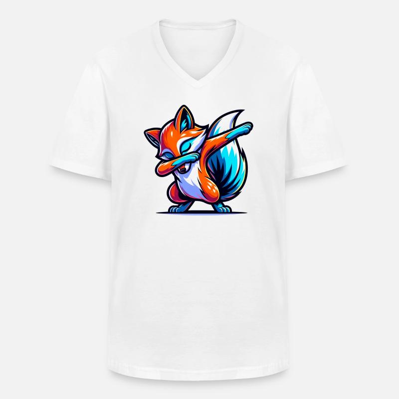 Fuchs Tier Wald Rotfuchs Wildnis - Männer-T-Shirt mit V-Ausschnitt - Weiß