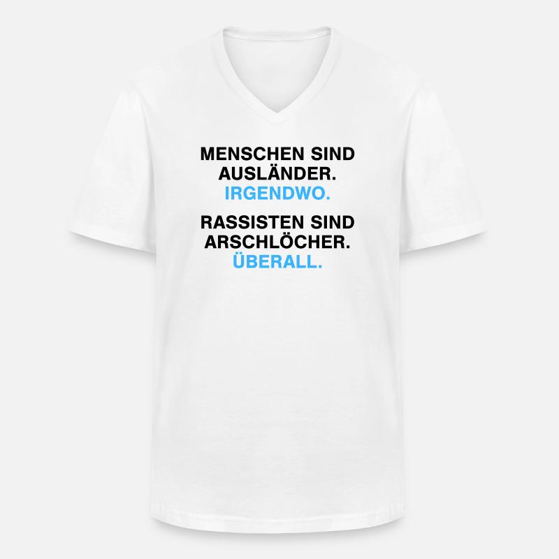 Menschen sind Ausländer - Männer-T-Shirt mit V-Ausschnitt - Weiß